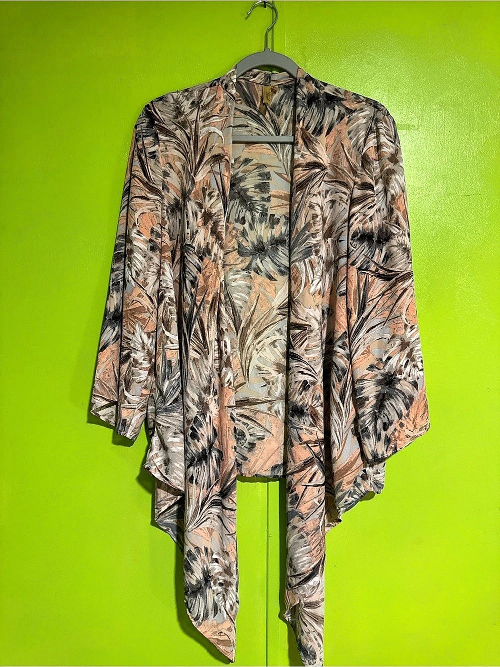 Chenault Floral Kimono Blouse in Brown & Green size Medium